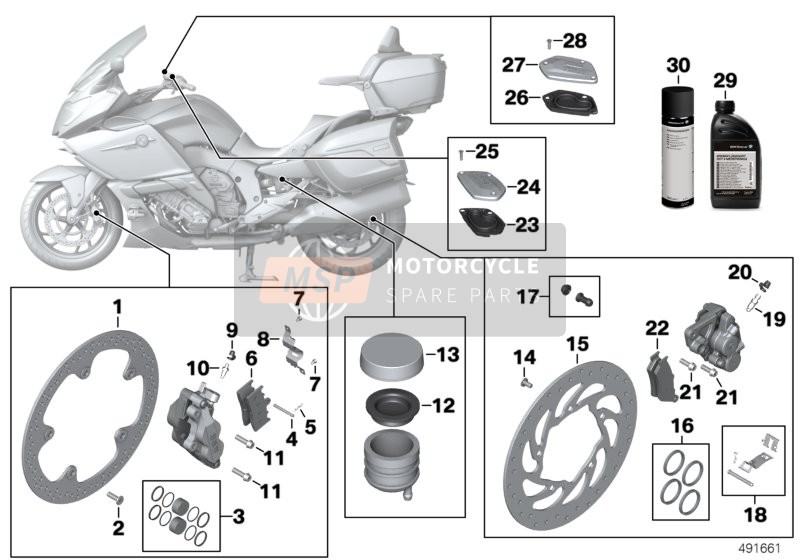 BMW K 1600 GTL (0602, 0612) 2013 Servicio de frenos para un 2013 BMW K 1600 GTL (0602, 0612)