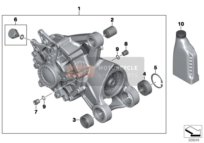 BMW K 1600 GTL (0602, 0612) 2014 Right-angle gearbox, rear for a 2014 BMW K 1600 GTL (0602, 0612)