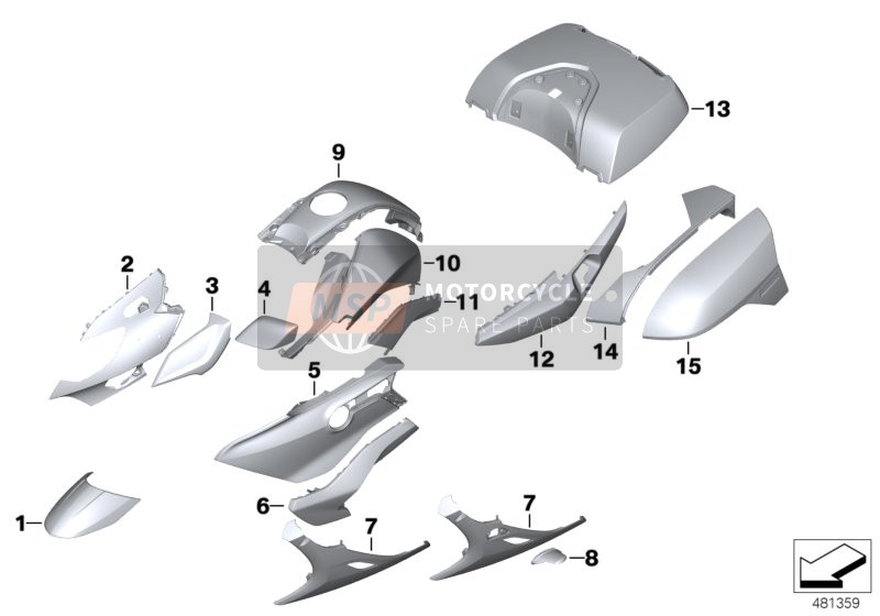 BMW K 1600 GTL 17 (0F02, 0F12) 2017 Grundierte Teile für ein 2017 BMW K 1600 GTL 17 (0F02, 0F12)