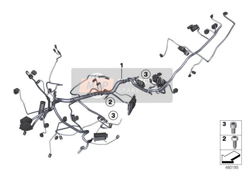 BMW K 1600 GTL 17 (0F02, 0F12) 2018 Cablaggio principale per un 2018 BMW K 1600 GTL 17 (0F02, 0F12)