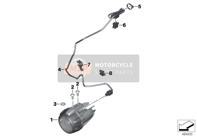 BMW K 1600 GTL 17 (0F02, 0F12) 2019 Phare auxiliaire à LED "Nano" pour un 2019 BMW K 1600 GTL 17 (0F02, 0F12)