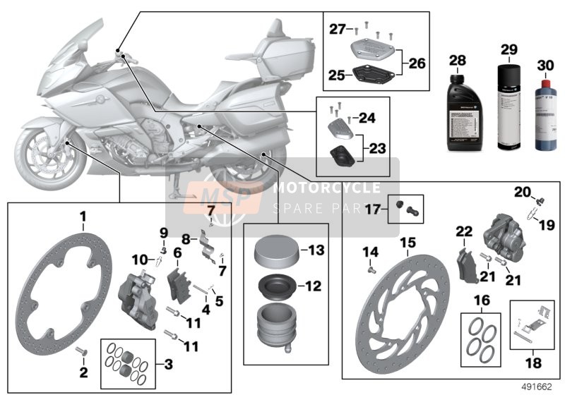 BMW K 1600 GTL 17 (0F02, 0F12) 2016 Brake service for a 2016 BMW K 1600 GTL 17 (0F02, 0F12)