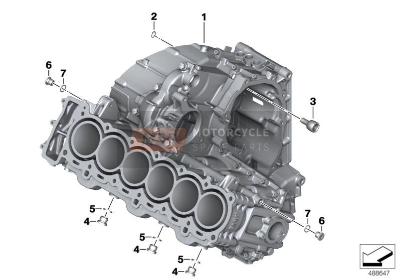 BMW K 1600 GTL 17 (0F02, 0F12) 2019 Carter de motor para un 2019 BMW K 1600 GTL 17 (0F02, 0F12)