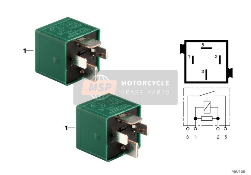 BMW K 1600 GTL Excl. (0603, 0613) 2015 RELAY, NO CONTACT, PINE GREEN for a 2015 BMW K 1600 GTL Excl. (0603, 0613)