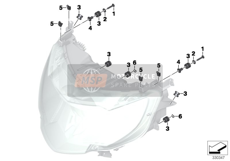 BMW K 1600 GTL Excl. (0603, 0613) 2013 Mounting hardware for xenon headlight for a 2013 BMW K 1600 GTL Excl. (0603, 0613)