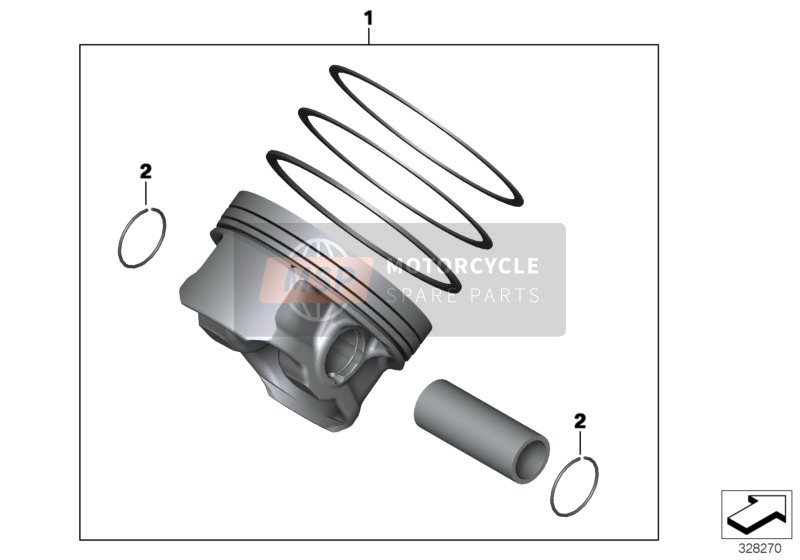 BMW K 1600 GTL Excl. (0603, 0613) 2015 PISTON, SINGLE COMPONENTS for a 2015 BMW K 1600 GTL Excl. (0603, 0613)