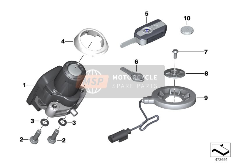 BMW K 1600 GTL Excl. (0603, 0613) 2013 RF Remote Control Locking System for a 2013 BMW K 1600 GTL Excl. (0603, 0613)