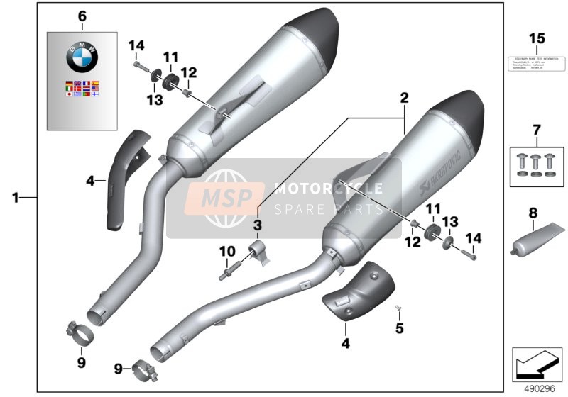 BMW K 1600 GTL Excl. (0603, 0613) 2013 Sport muffler for a 2013 BMW K 1600 GTL Excl. (0603, 0613)