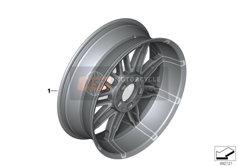 BMW K 1600 GTL Excl. (0603, 0613) 2014 FORGED WHEEL, REAR for a 2014 BMW K 1600 GTL Excl. (0603, 0613)