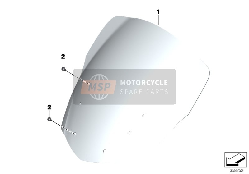 BMW K 1600 GTL Excl. (0603, 0613) 2014 WINDSHIELD GT for a 2014 BMW K 1600 GTL Excl. (0603, 0613)