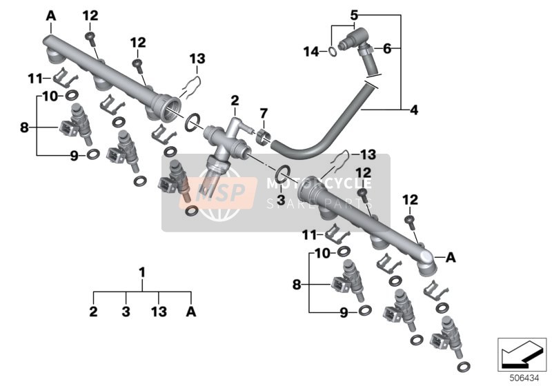 BMW K 1600 GTL Excl. (0603, 0613) 2015 VALVES/PIPES OF FUEL INJECTION SYSTEM for a 2015 BMW K 1600 GTL Excl. (0603, 0613)