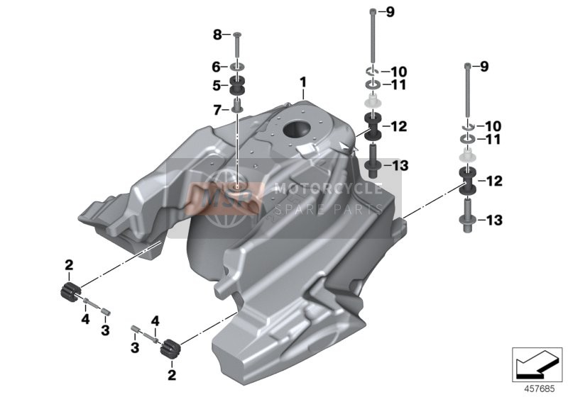 BMW K 1600 GTL Excl. (0603, 0613) 2015 Fuel Tank / Mounting Fittings for a 2015 BMW K 1600 GTL Excl. (0603, 0613)