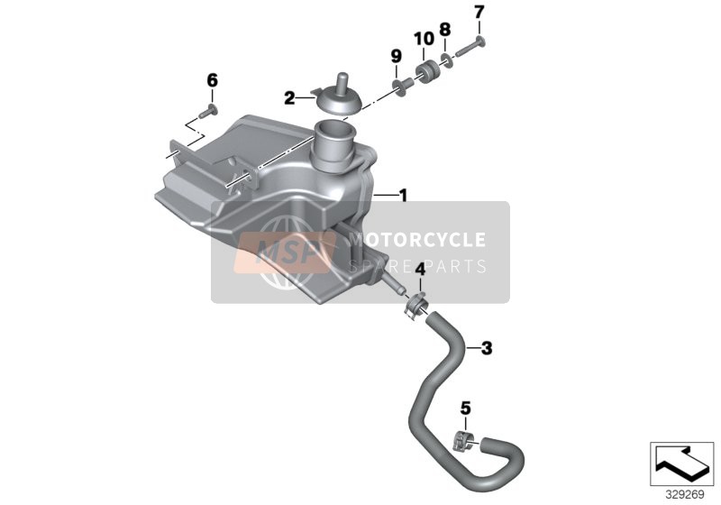 BMW K 1600 GTL Excl. (0603, 0613) 2013 EXPANSION TANK for a 2013 BMW K 1600 GTL Excl. (0603, 0613)