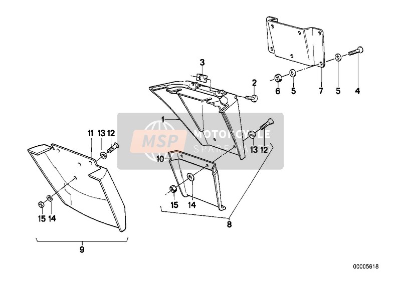 BMW K 75 85 (0562,0571) 1986 Fissaggio targa per un 1986 BMW K 75 85 (0562,0571)