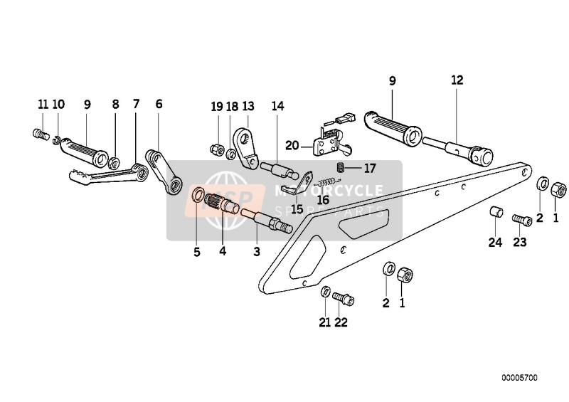 BMW K 75 85 (0562,0571) 1996 SUPPLEMENTARY SET FOOTPEG 2 for a 1996 BMW K 75 85 (0562,0571)