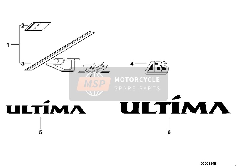 BMW K 75 85 (0562,0571) 1986 Etiquette adhésive 1 pour un 1986 BMW K 75 85 (0562,0571)