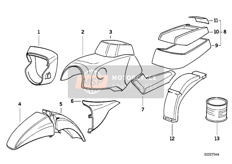 BMW K 75 85 (0562,0571) 1989 PAINTED PARTS 607 POLIZEIWEISS 1 for a 1989 BMW K 75 85 (0562,0571)