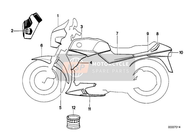 BMW K 75 85 (0562,0571) 1989 Pieces peintes 704 graphit pour un 1989 BMW K 75 85 (0562,0571)