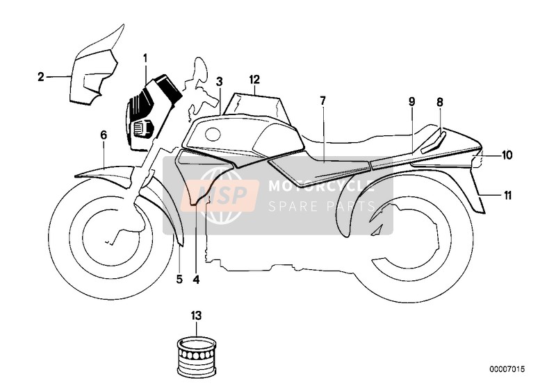 BMW K 75 85 (0562,0571) 1991 PAINTED PARTS 607 POLIZEIWEISS 2 for a 1991 BMW K 75 85 (0562,0571)