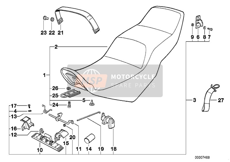 BMW K 75 85 (0562,0571) 1994 SLIDING DUAL SEAT for a 1994 BMW K 75 85 (0562,0571)