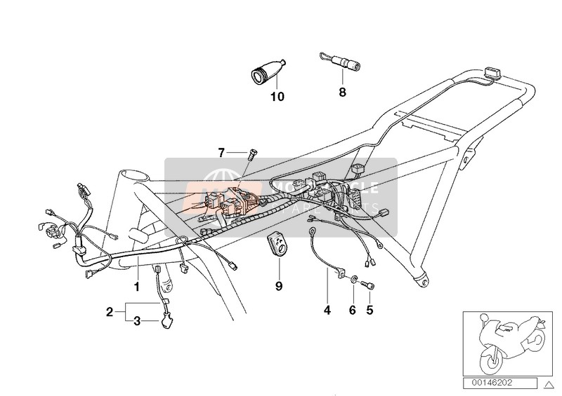 BMW K 75 85 (0562,0571) 1995 Kabelboom chassis voor een 1995 BMW K 75 85 (0562,0571)