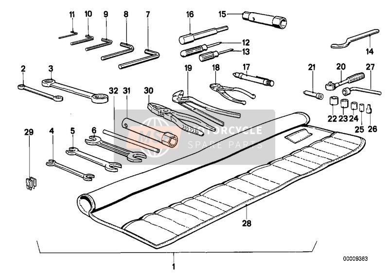 BMW K 75 85 (0562,0571) 1993 Car Tool 1 for a 1993 BMW K 75 85 (0562,0571)