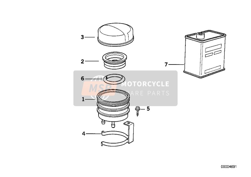 BMW K 75 85 (0562,0571) 1995 Réservoir AR 2 pour un 1995 BMW K 75 85 (0562,0571)