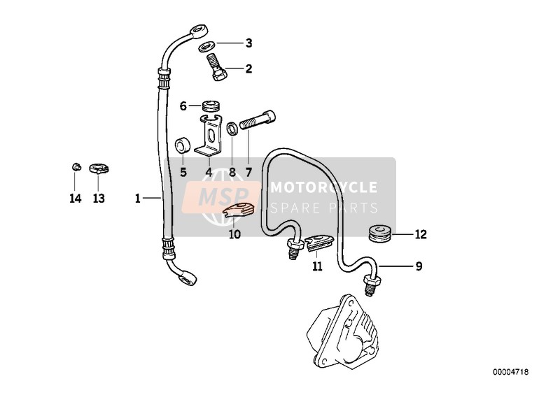 BMW K 75 85 (0562,0571) 1989 Tuberia de freno/tubo flex.de freno del. para un 1989 BMW K 75 85 (0562,0571)