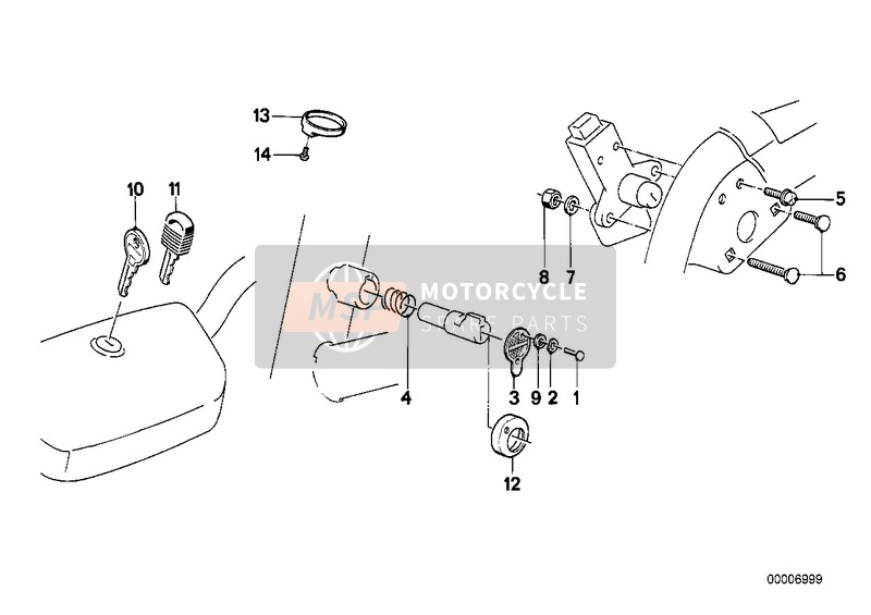 BMW K 75 C (0564,0574) 1986 SET OF LOCKS 1 for a 1986 BMW K 75 C (0564,0574)