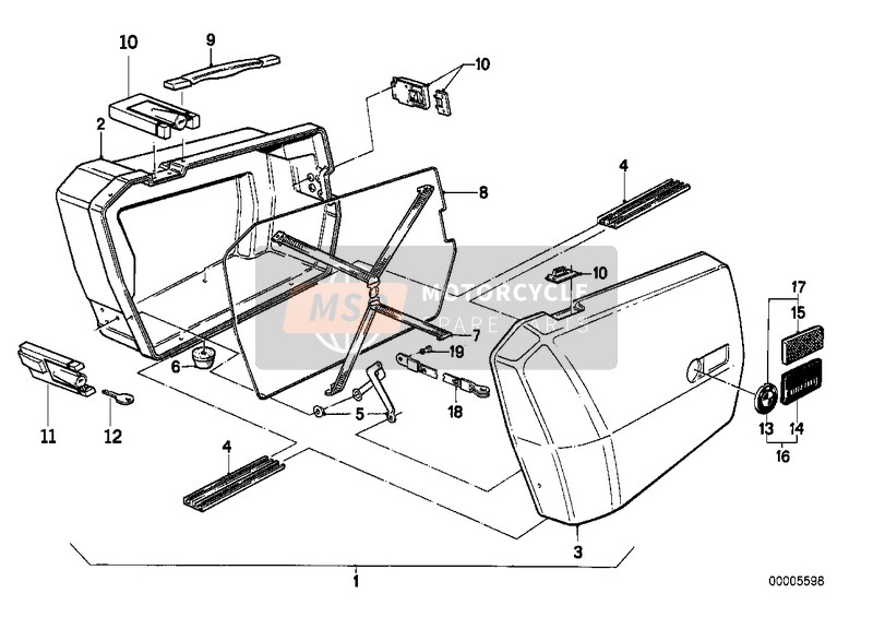 BMW K 75 C (0564,0574) 1985 INTEGRAL CASE 1 for a 1985 BMW K 75 C (0564,0574)