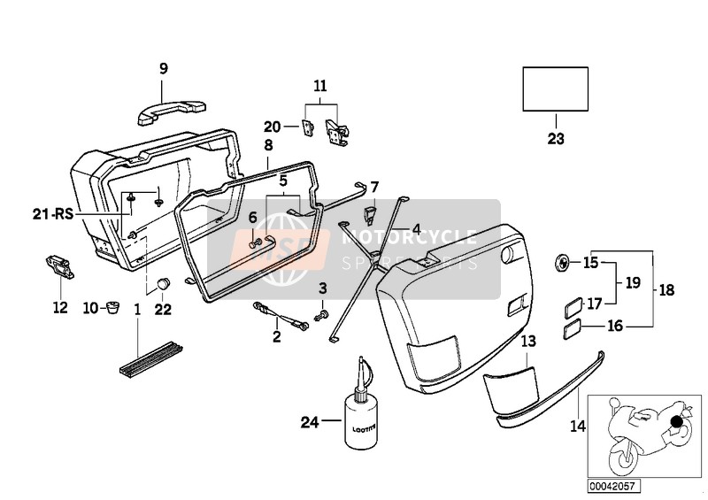 BMW K 75 RT (0565,0573) 2005 Pezzi singoli valigia integrale per un 2005 BMW K 75 RT (0565,0573)