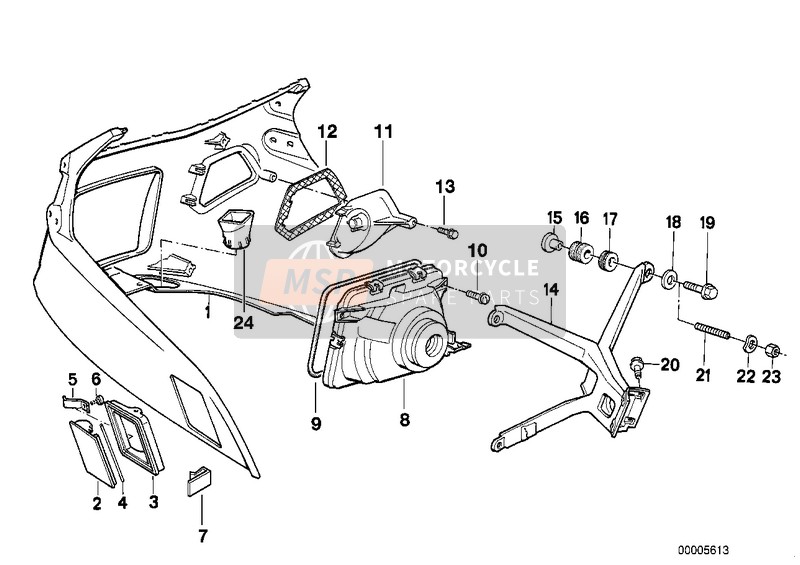 BMW K 75 RT (0565,0573) 1997 Parte superiore rivestimento/faro per un 1997 BMW K 75 RT (0565,0573)