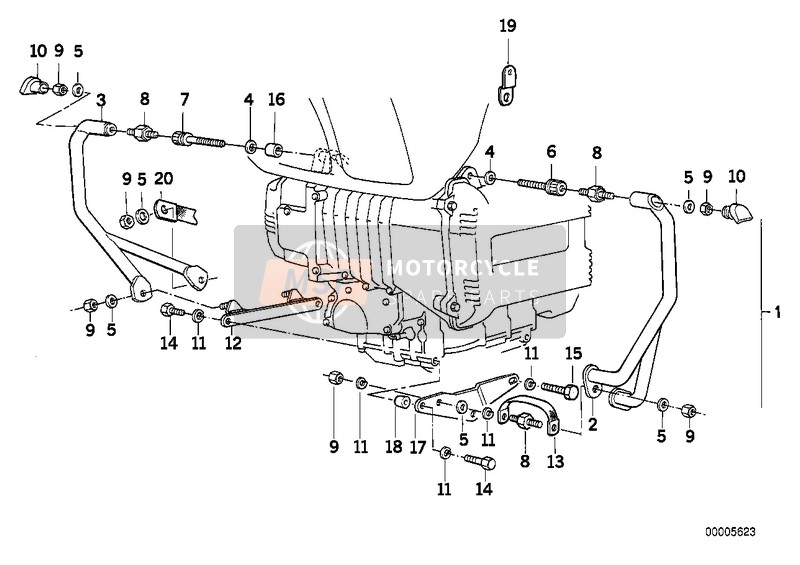 BMW K 75 RT (0565,0573) 1997 Etrier de protection de moteur  pour un 1997 BMW K 75 RT (0565,0573)