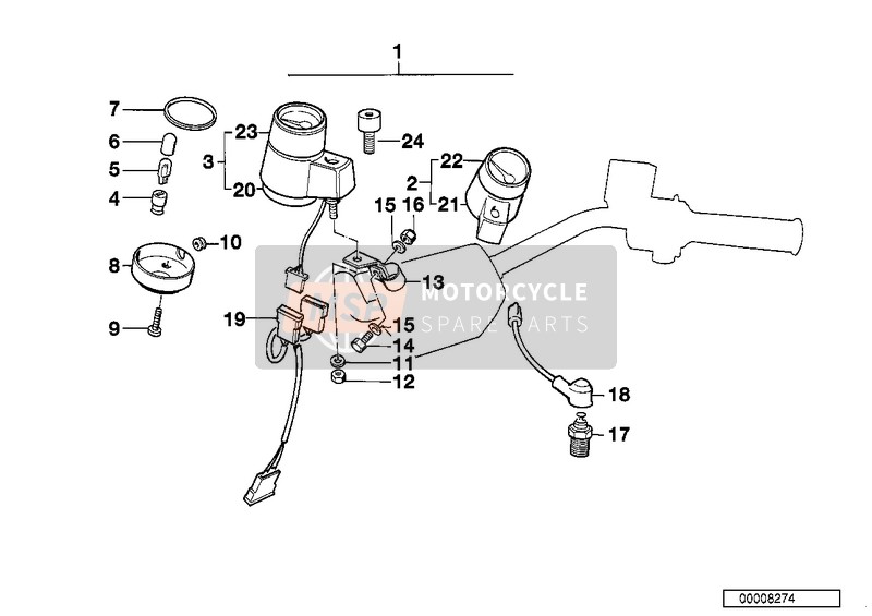 BMW K 75 RT (0565,0573) 1999 Instrumentos adicionales 1 para un 1999 BMW K 75 RT (0565,0573)