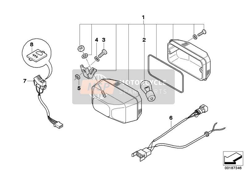 BMW K 75 RT (0565,0573) 2000 Feu antibrouillard arriere pour un 2000 BMW K 75 RT (0565,0573)