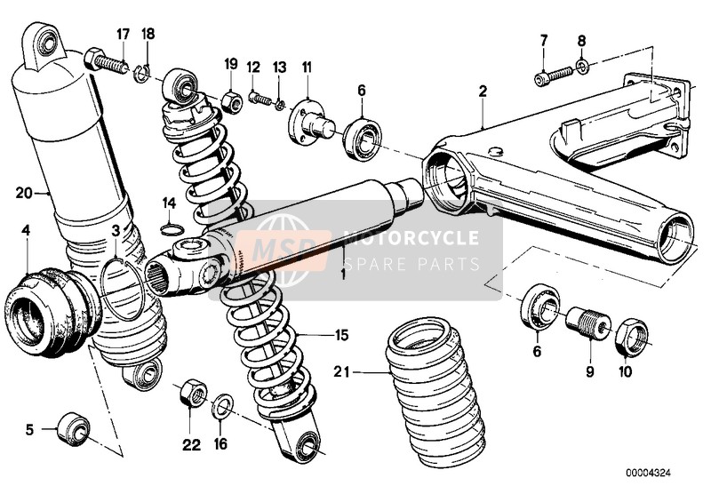 BMW K 75 RT (0565,0573) 1990 Basculante piezas adosadas para un 1990 BMW K 75 RT (0565,0573)