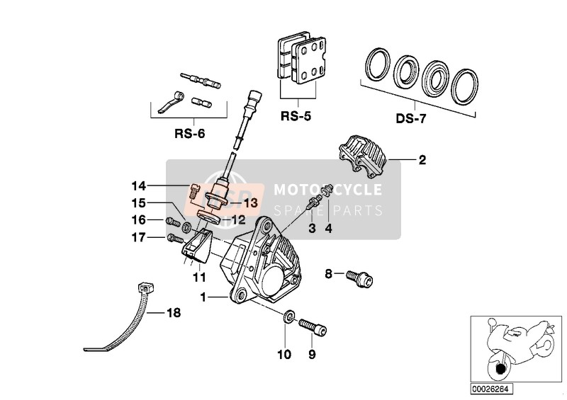 BMW K 75 RT (0565,0573) 2001 FRONT WHEEL BRAKE, ABS for a 2001 BMW K 75 RT (0565,0573)