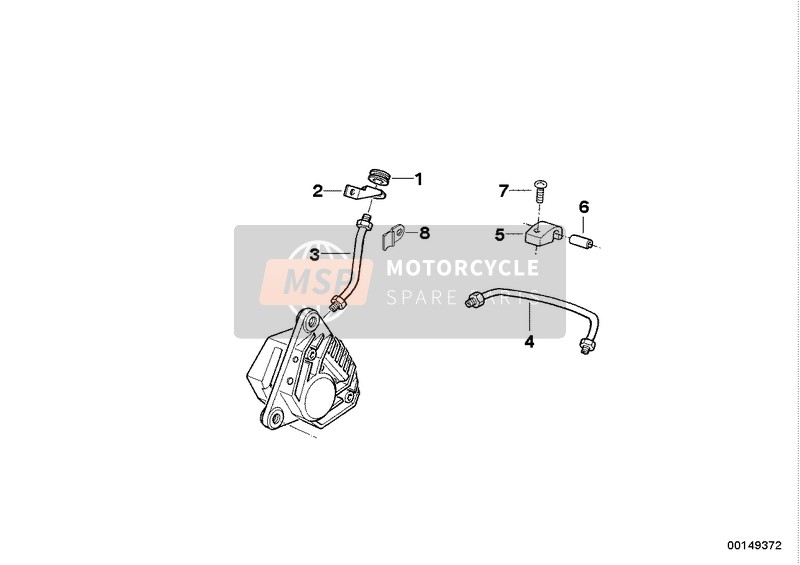 BMW K 75 RT (0565,0573) 1990 Tubería de freno del. 1 para un 1990 BMW K 75 RT (0565,0573)