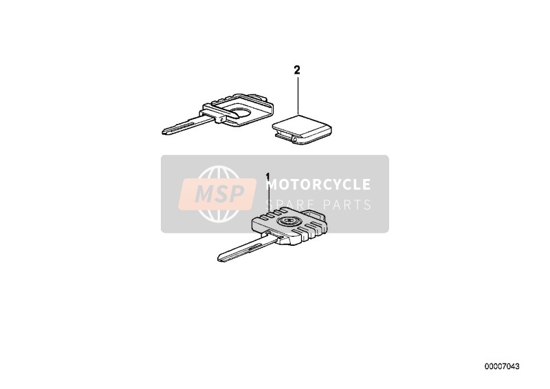 BMW K 75 S (0563,0572) 1988 Tête de clé éclairée pour un 1988 BMW K 75 S (0563,0572)