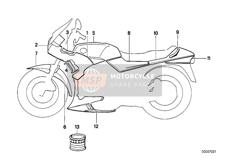 BMW K 75 S (0563,0572) 1988 Partes barnizadas 575 rot para un 1988 BMW K 75 S (0563,0572)