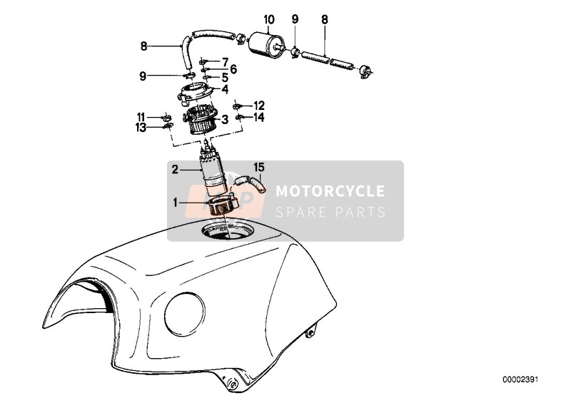 BMW K 75 S (0563,0572) 1990 FUEL PUMP/FUEL FILTER 1 for a 1990 BMW K 75 S (0563,0572)