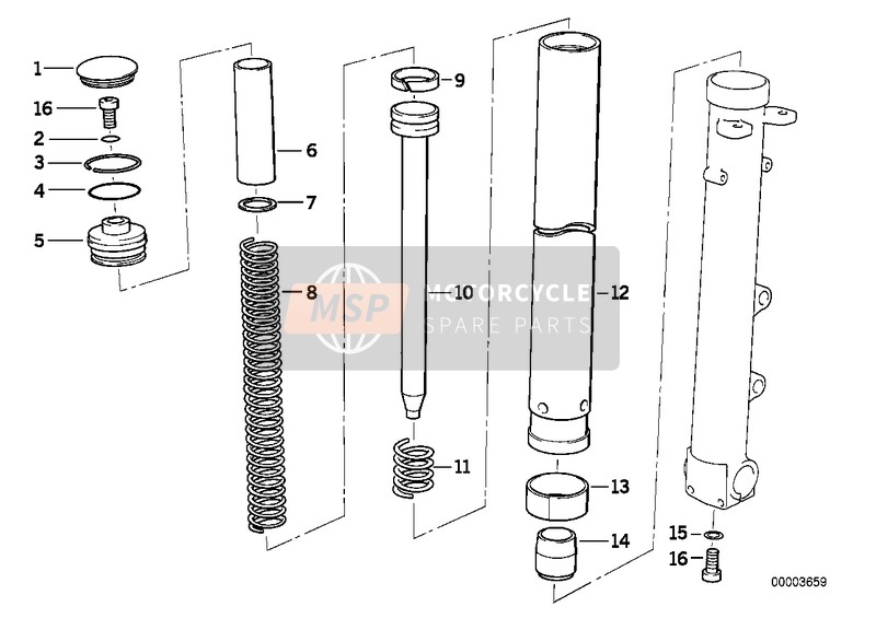 BMW K 75 S (0563,0572) 1987 Tube support/Amortisseur pour un 1987 BMW K 75 S (0563,0572)