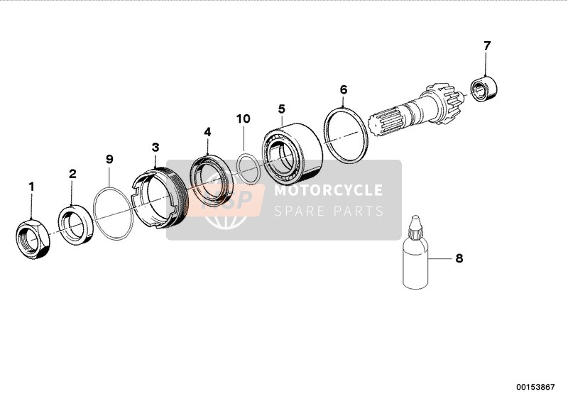 BMW K 75 S (0563,0572) 1992 Pignon conique et bagues entretoise pour un 1992 BMW K 75 S (0563,0572)