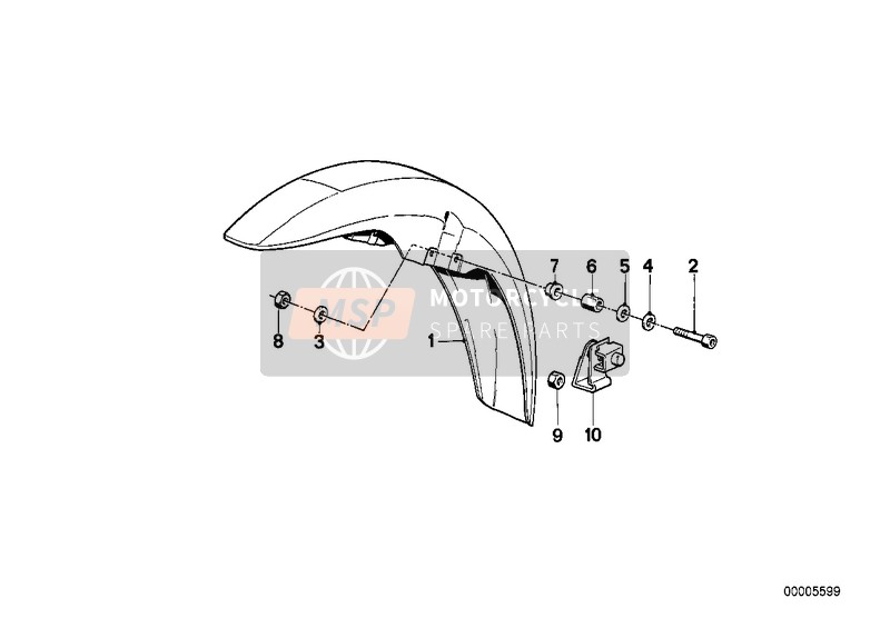 BMW K 100 83 (0501,0511) 1985 Garde-boue avant pour un 1985 BMW K 100 83 (0501,0511)