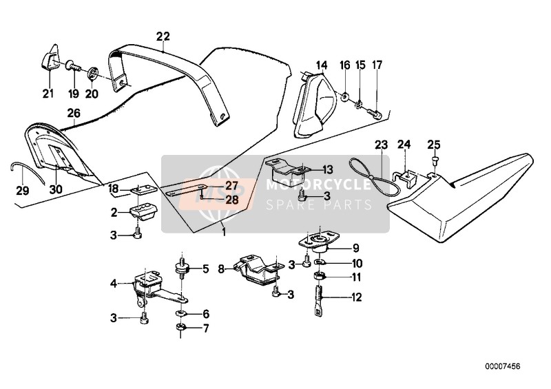 BMW K 100 83 (0501,0511) 1985 Asiento de banco 3 para un 1985 BMW K 100 83 (0501,0511)