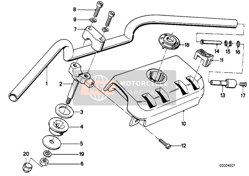 BMW K 100 83 (0501,0511) 1988 HANDLEBAR for a 1988 BMW K 100 83 (0501,0511)