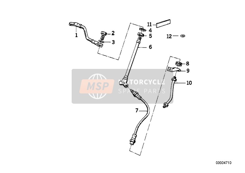 BMW K 100 83 (0501,0511) 1987 Tubazione freno ant. per un 1987 BMW K 100 83 (0501,0511)