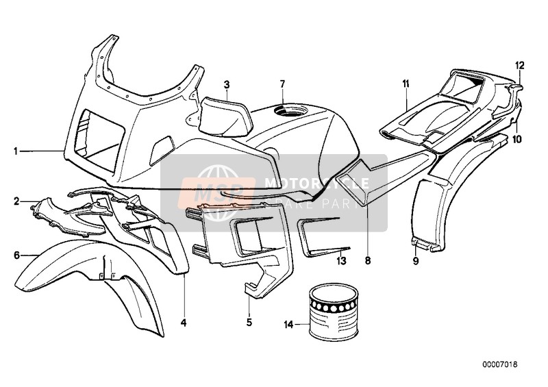 BMW K 100 LT 87 (0506,0516) 1986 PAINTED PARTS 575 ROT for a 1986 BMW K 100 LT 87 (0506,0516)