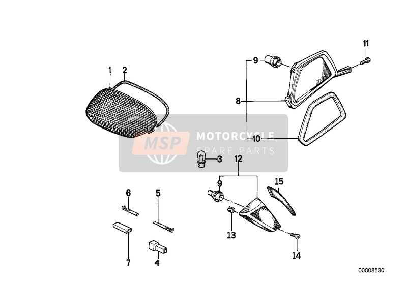 BMW K 100 LT 87 (0506,0516) 1990 Luz intermitente 2 para un 1990 BMW K 100 LT 87 (0506,0516)