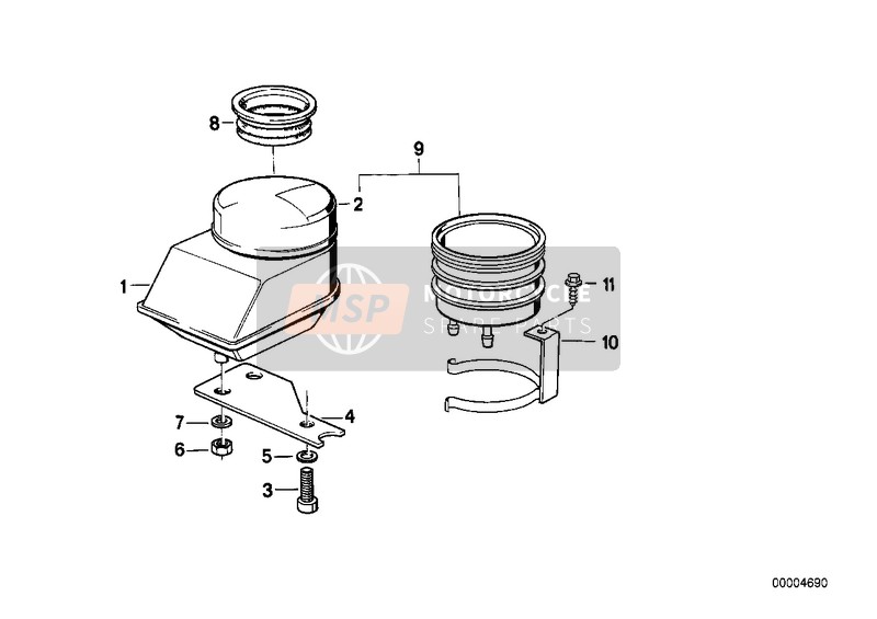 BMW K 100 LT 87 (0506,0516) 1986 FLUID CONTAINER REAR 1 for a 1986 BMW K 100 LT 87 (0506,0516)